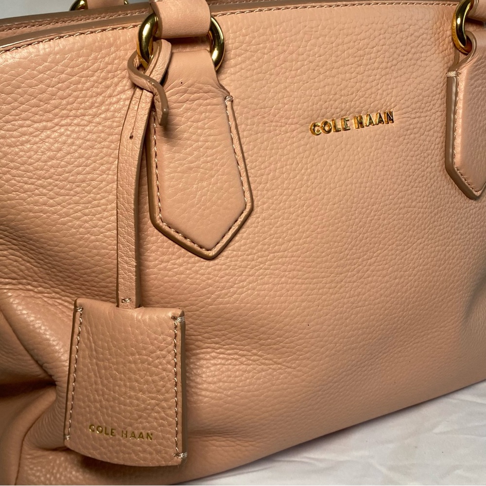 Cole Haan Dorset Leather Satchel Pink With Gold Hardwares Missing Long Strap - Picture 2 of 16